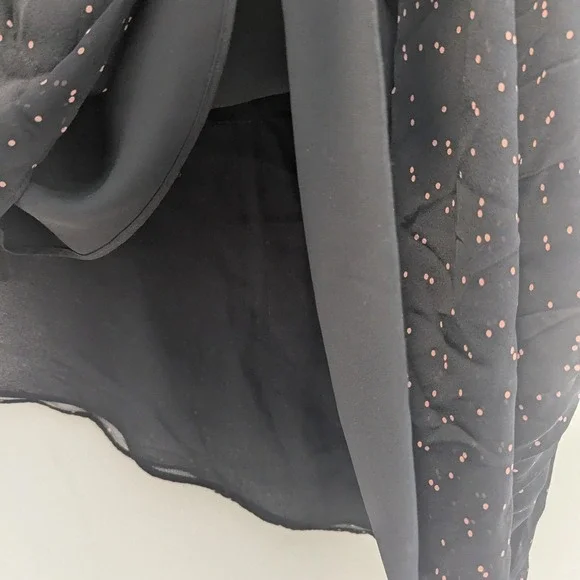 VTG Y2K Kay Unger Black Polka Dot Ruched Strapless Dress Silk Chiffon Tiered 12 - Picture 3 of 9